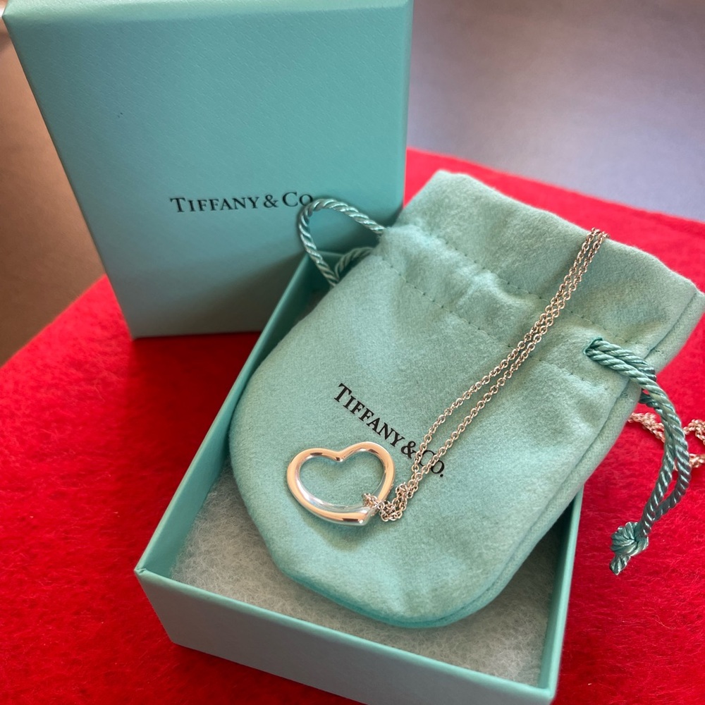 Tiffany and Co. Open Heart 16” Necklace